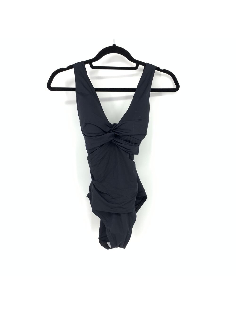 La Blanca Women's Size 6 One Piece Swimwear Stretch Twist Front Black